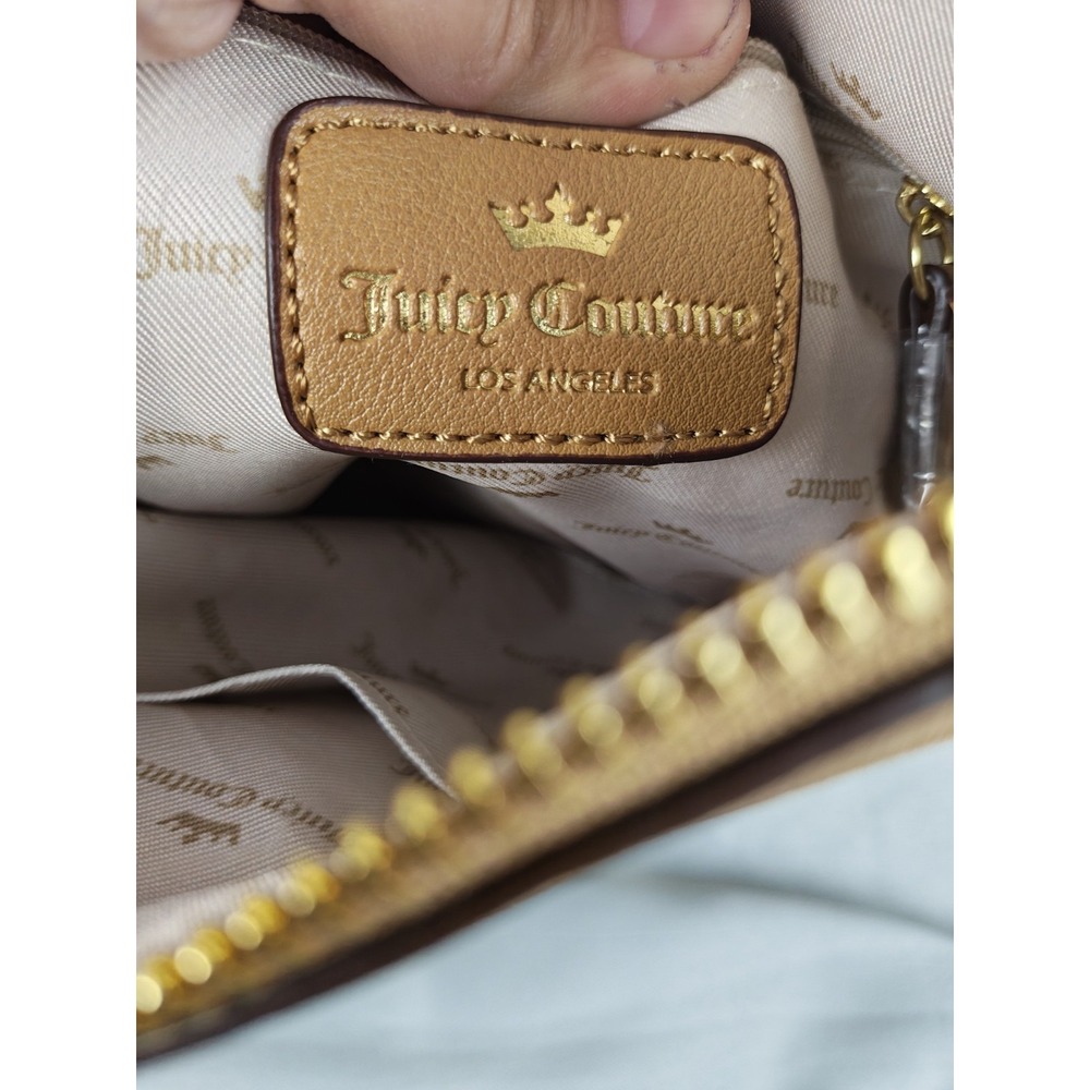 NWT Juicy Couture Yours Truly Tobacco Monogram Crossbody Bag Y2K Tan Gold Logo - Picture 8 of 11